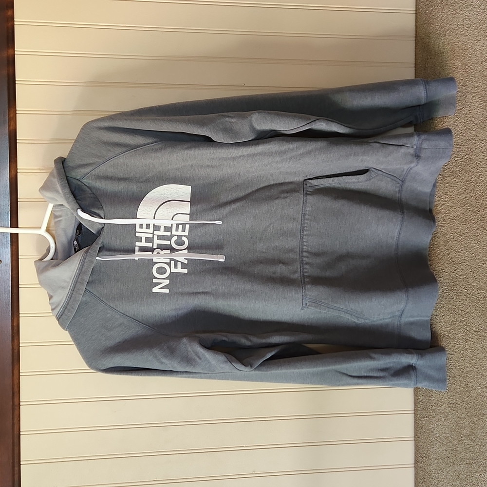 The North Face sweatshirt hoodie gray size large front pockets